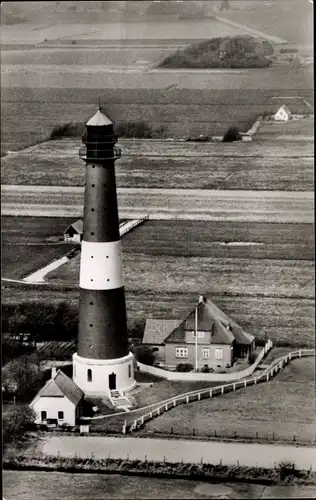 Ak Insel Pellworm Nordfriesland, Petersen's Gasthof, Leuchtturm, Nordwestecke