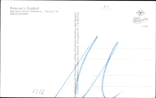 Ak Insel Pellworm Nordfriesland, Petersen's Gasthof, Leuchtturm, Nordwestecke