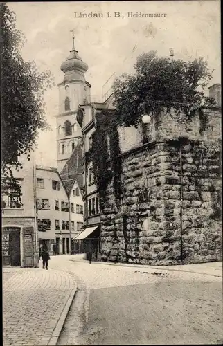 Ak Lindau am Bodensee Schwaben, Heidenmauer