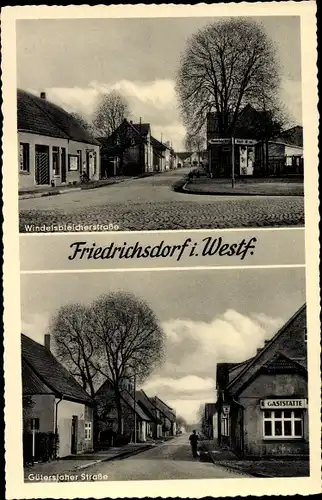 Ak Friedrichsdorf Gütersloh Westfalen, Windelsbleicherstraße, Gütersloher Straße, Gaststätte