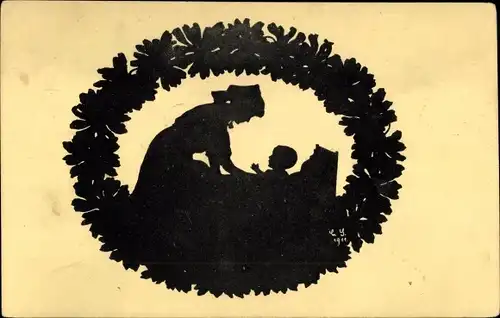 Scherenschnitt Künstler Ak Streubel, Charlotte, Chemnitz in Sachsen, Margeritentag 28.2.1911