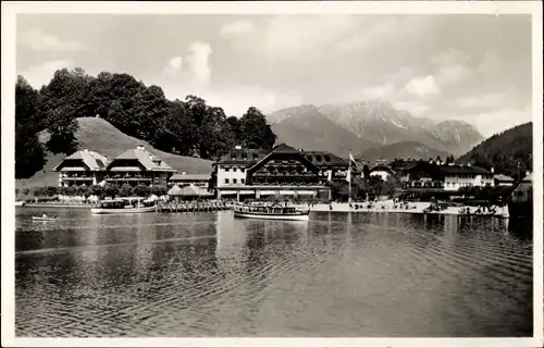 Ak Schönau am Königssee Oberbayern, Schiffslände