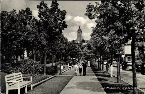 Ak Bad Wildungen in Nordhessen, Brunnenallee