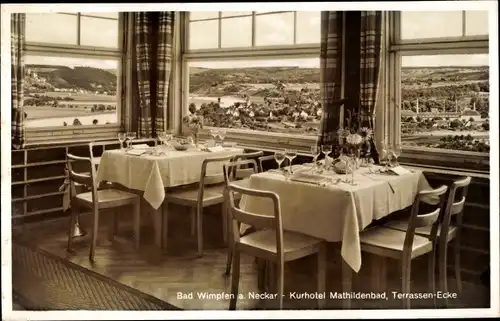 Ak Bad Wimpfen Neckar, Kurhotel Mathildenbad, Terrasse