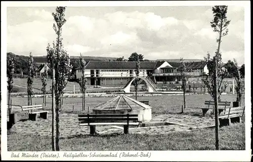 Ak Bad Münder am Deister, Heilquellen Schwimmbad, Rohmel Bad