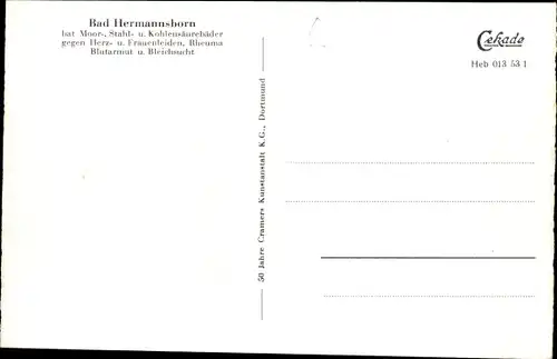 Ak Pömbsen Bad Driburg in Westfalen, Bad Hermannsborn, Eingangshalle