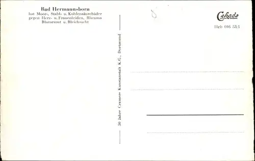 Ak Pömbsen Bad Driburg Nordrhein Westfalen, Bad Hermannsborn, Kurmittelhaus