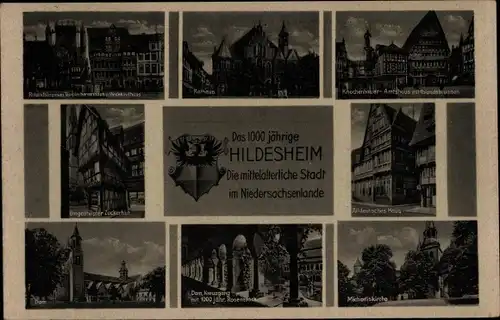 Ak Hildesheim in Niedersachsen, Rathaus, Knochenhauer Amtshaus, Kirche