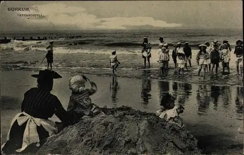 Ak Nordseebad Borkum in Ostfriesland, Strandidyll