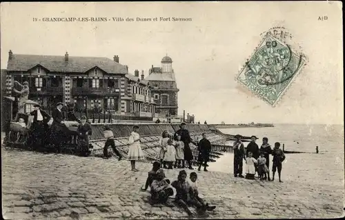 Ak Grandcamp les Bains Calvados, Villa des Dunes, Fort Samson