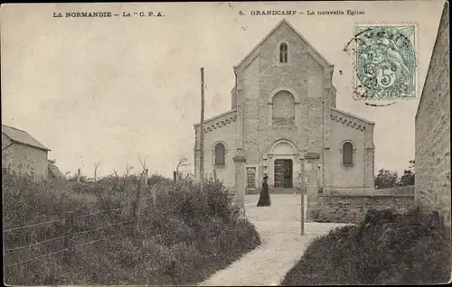 Ak Grandcamp Calvados, La nouvelle Eglise