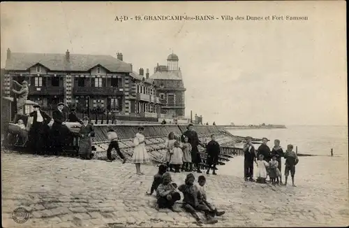 Ak Grandcamp les Bains Calvados, Villa des Dunes, Fort Samson