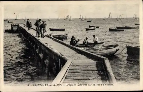 Ak Grandcamp les Bains Calvados, L'Epi, L'Arrivee des Bateaux de peche