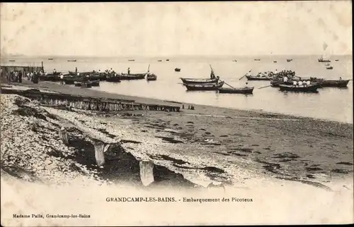 Ak Grandcamp les Bains Calvados, Embarquement des Picoteux