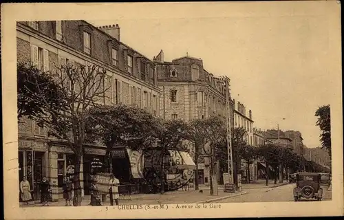 Ak Chelles Seine et Marne, Avenue de la Gare