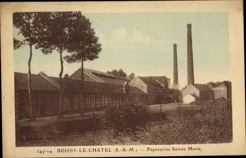 Ak Boissy le Châtel Seine et Marne, Papeteries Sainte Marie