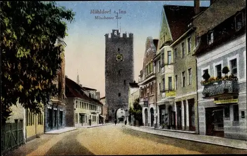 Ak Mühldorf am Inn Oberbayern, Münchener Tor