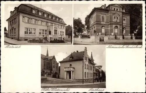 Ak Höhr Grenzhausen im Westerwald, Postamt, Nassauische Landesbank, Rathaus