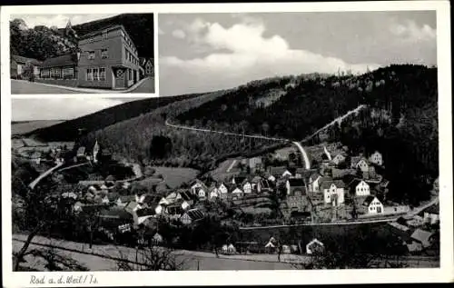 Ak Rod an der Weil Weilrod im Taunus, Gesamtansicht. Gasthaus zum Weiltal