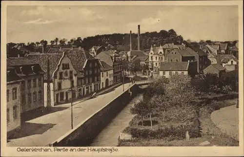 Ak Geilenkirchen in Nordrhein Westfalen, Partie an der Hauptstraße, Brücke