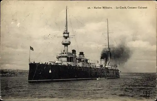 Ak Französisches Kriegsschiff, Le Condé, Croiseur cuirassé, Marine Militaire Francaise