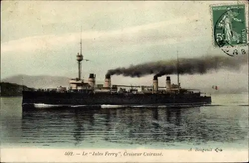 Ak Französisches Kriegsschiff, Jules Ferry, Croiseur Cuirassé