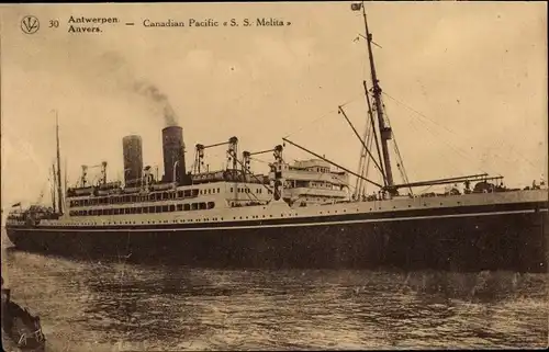 Ak Canadian Pacific Ships, CPS, Dampfer SS Melita
