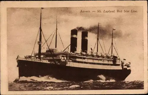 Ak Dampfer SS Lapland, Red Star Line