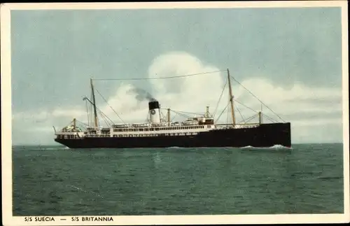 Ak Dampfer SS Suecia, SS Britannia, Swedish Lloyd