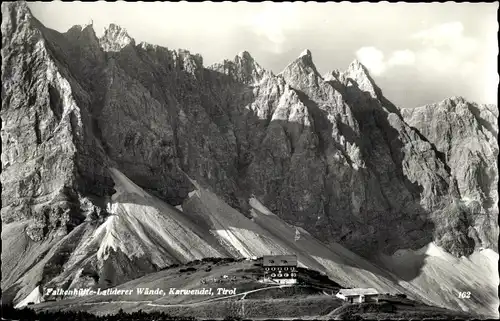 Ak Hinterriß Vomp in Tirol, Falkenhütte, Adolf Sotier Haus, Karwendel, Laliderer Wände