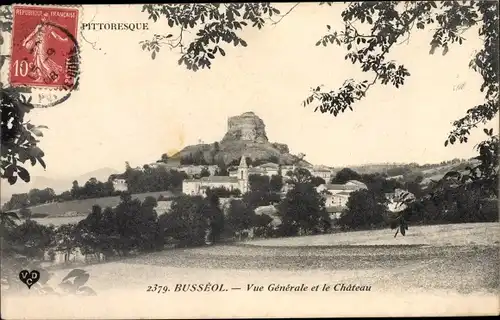 Ak Busséol Puy de Dôme, Vue Generale, Le Chateau