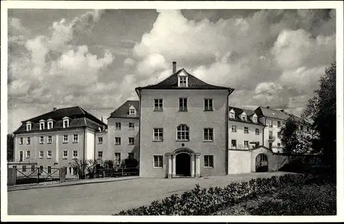 Ak Bad Wurzach Oberschwaben, Straßenpartie am Maria Rosengarten