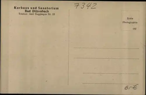 Ak Bad Ditzenbach in Württemberg, Kurhaus und Sanatorium