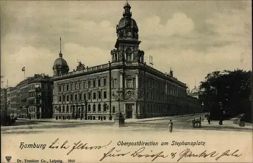 Ak Hamburg Altstadt, Stephansplatz, Oberpostdirektion