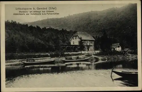 Ak Schleiden in der Eifel in Nordrhein Westfalen, Waldhotel am Urftsee, Urfttalsperre