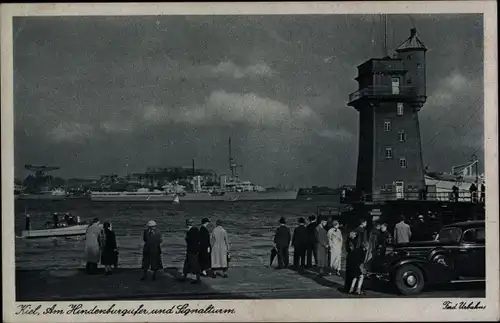 Ak Hansestadt Kiel, Hindenburgufer, Signalturm