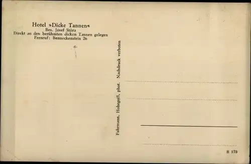 Ak Hohegeiß Braunlage im Oberharz,, Hotel Dicke Tanne