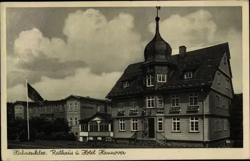 Ak Hahnenklee Bockswiese Goslar im Harz, Rathaus, Hotel Hannover