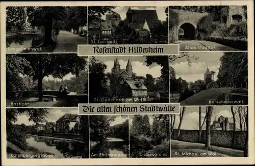 Ak Hildesheim in Niedersachsen, Stadttor, Kehrwiederwall, Ehrlicherpark, St. Michael, Bastion