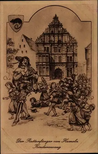Ak Hameln an der Weser Niedersachsen, Rattenfänger, Kinderauszug