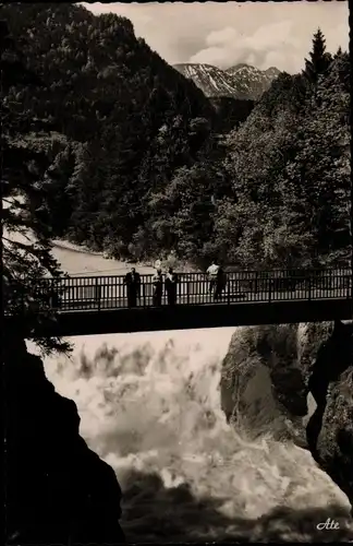 Ak Füssen im Ostallgäu, Lechfall, Malsteg, Schlicke