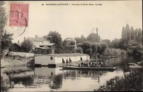 Ak Maisons Laffitte Yvelines, Vue sur le Petit Bras, Le Bac