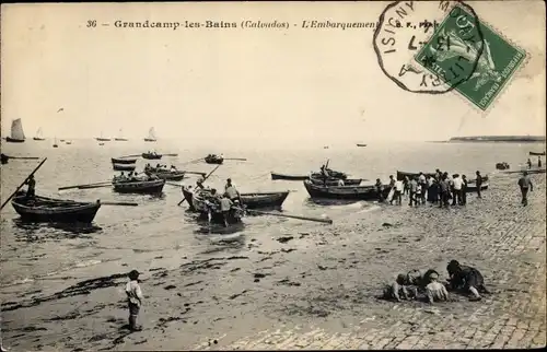Ak Grandcamp les Bains Calvados, L'Embarquement