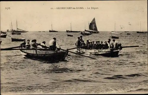 Ak Grandcamp les Bains Calvados, Le Depart