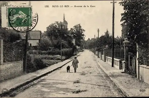 Ak Bois le Roi Seine et Marne, Avenue de la Gare