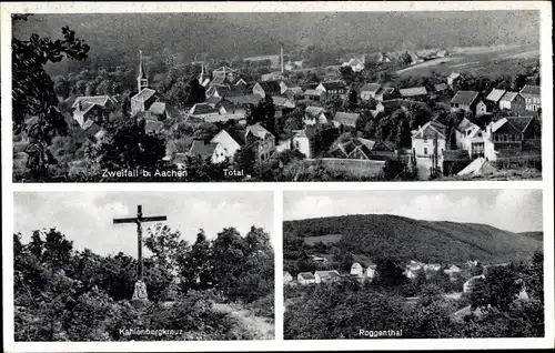 Ak Zweifall Stolberg im Rheinland, Gesamtansicht, Roggenthal, Kahlenbergkreuz