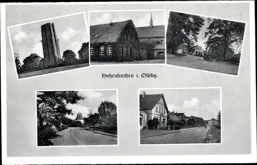 Ak Hohenkirchen in Oldenburg Wangerland Friesland, Turm, Ortspartie