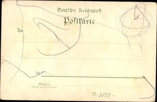 Litho Ostseebad Heringsdorf auf Usedom, Kulm, Seeschloss, Blick auf den Ort