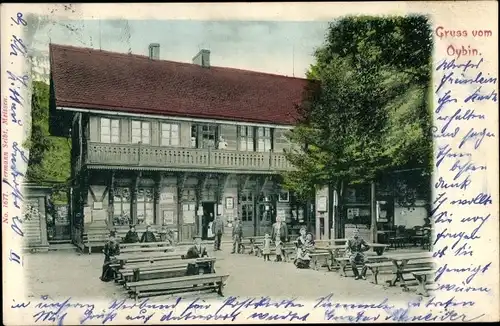 Ak Oybin in der Oberlausitz, Restaurant auf dem Berg