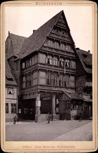 Kabinett Foto Hildesheim in Niedersachsen, Altes Haus am Andreasplatz